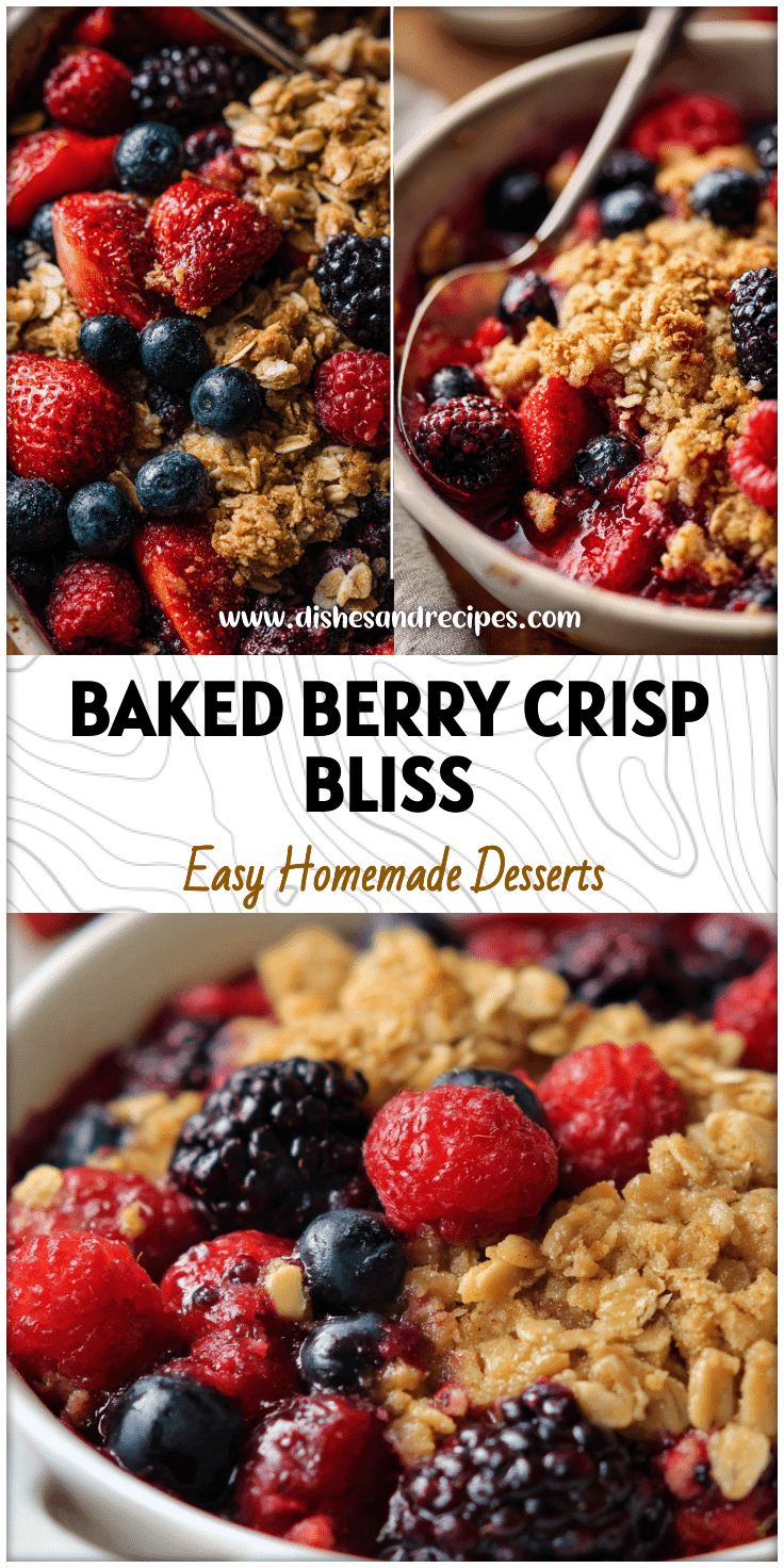 Golden oat Breakfast Crumble with mixed berries served in a dish for a cozy Berry Breakfast.